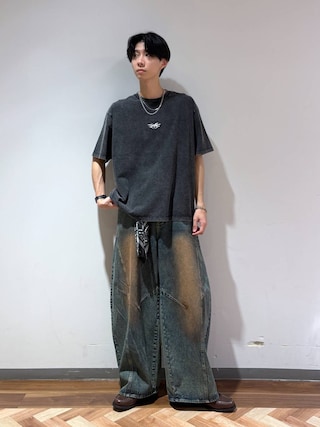 「RAGEBLUE(レイジブルー)のClassical leather Deck Shoes/デッキシューズ(モカシン/デッキシューズ)」を使った、りょーやさん(メンズ・180cm)の夏コーディネート
