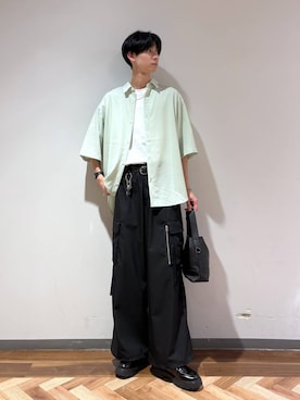 「RAGEBLUE（レイジブルー）のアイテム（スラックス）」を使った、りょーやさん（メンズ・180cm）の春コーディネート