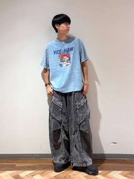 「Disney（ディズニー）のアイテム」を使った、りょーやさん（メンズ・180cm）の夏コーディネート