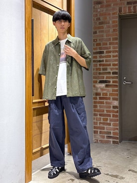 「RAGEBLUE（レイジブルー）のアイテム（カーゴパンツ）」を使った、りょーやさん（メンズ・180cm）の夏コーディネート