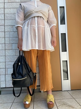 「Honeys（ハニーズ）のアイテム（バックパック/リュック）」を使った、あんちゃんさん（レディース・170cm）の夏コーディネート
