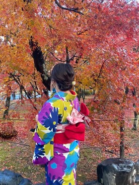 「フォロー、イイネ、お気に入り登録お願いします♡」｜「アイテム（水着/着物・浴衣）」を使った、なさん（レディース・152cm）の冬コーディネート