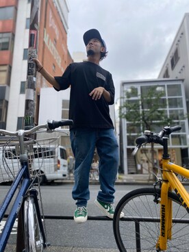 「AVIREX（アヴィレックス）の【直営店限定】エアフォース ベースキャップ/AIR FORCE BACES CAP（キャップ）」を使った、Hinata  Itoさん（メンズ・155cm）の夏コーディネート