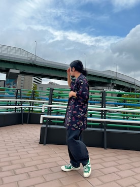 「柄シャツコーデ」｜Hinata  Itoさん（メンズ・155cm）の秋コーディネート