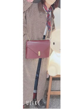 「スカーフ」｜「アイテム（ステンカラーコート）」を使った、ちょこちっぷ。さん（レディース・155cm）の冬コーディネート