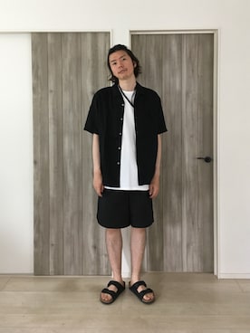 「PR01.（ピーアールワン）のアイテム」を使った、甲斐マイクさん（メンズ・183cm）の夏コーディネート