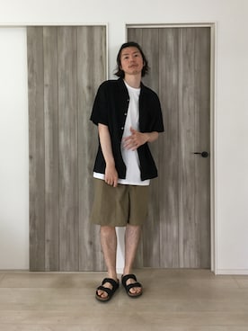 「PR01.（ピーアールワン）のアイテム」を使った、甲斐マイクさん（メンズ・183cm）の夏コーディネート