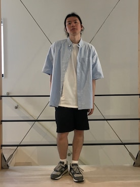 「PR01.（ピーアールワン）のアイテム」を使った、甲斐マイクさん（メンズ・183cm）の夏コーディネート