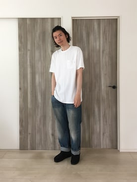 「PR01.（ピーアールワン）のアイテム」を使った、甲斐マイクさん（メンズ・183cm）の夏コーディネート