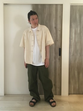「PR01.（ピーアールワン）のアイテム」を使った、甲斐マイクさん（メンズ・183cm）の夏コーディネート