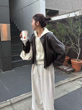 「アイテム（ブルゾン）」を使った、kuriさん（レディース・162cm・20代）の冬コーディネート