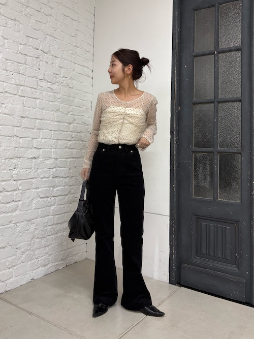 オケージョンにも◎】フロッキードットブラウス（シャツ/ブラウス