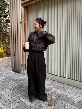 「チェック柄」｜kuriさん（レディース・162cm）の冬コーディネート