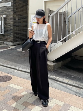 「アイテム（キャップ）」を使った、kuriさん（レディース・162cm・20代）の春コーディネート