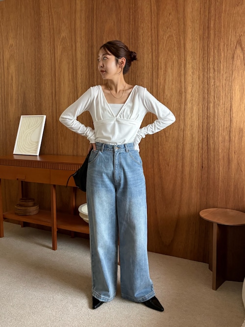 セール】【WEB限定】深VネックロンT（Tシャツ/カットソー