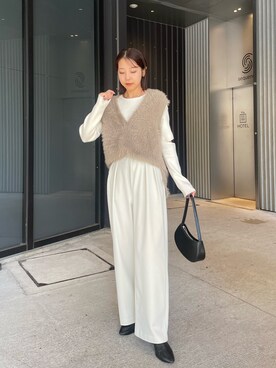 「白コーデ」｜kuriさん（レディース・162cm）の秋コーディネート