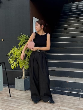 「ワイドシルエット」｜kuriさん（レディース・162cm）の夏コーディネート