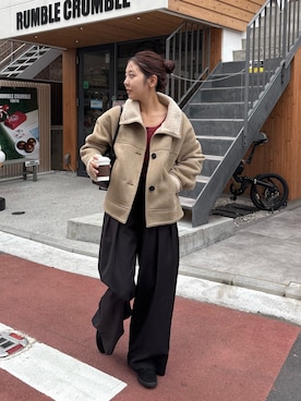 「アイテム（その他アウター）」を使った、kuriさん（レディース・162cm・20代）の冬コーディネート