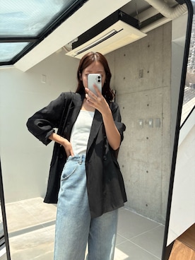 「アイテム（テーラードジャケット）」を使った、kuriさん（レディース・162cm・20代）の夏コーディネート