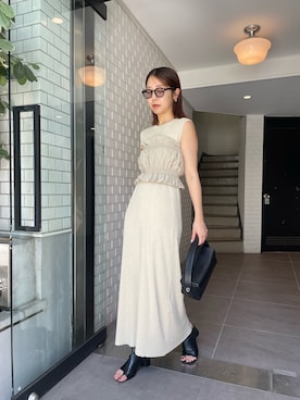 「ビスチェコーデ」｜「アイテム（ワンピース/ドレス）」を使った、kuriさん（レディース・162cm）の夏コーディネート