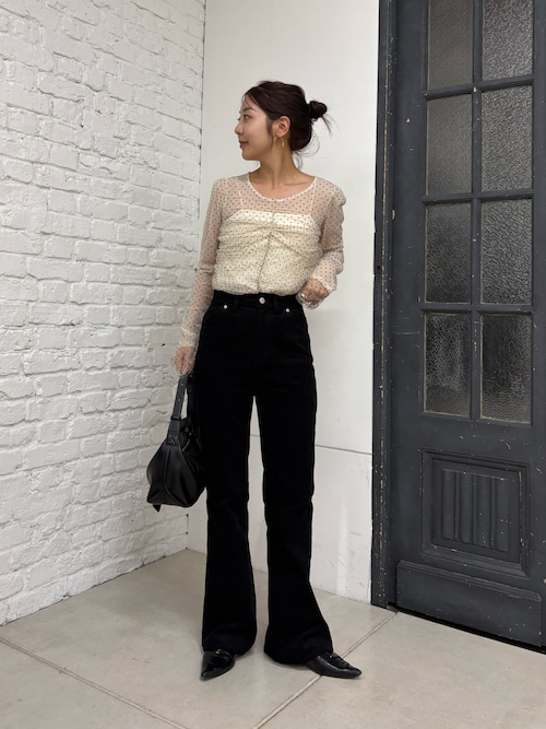 オケージョンにも◎】フロッキードットブラウス（シャツ/ブラウス