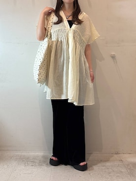 シャーリングチュニックフレンチスリーブ 581468を使った人気