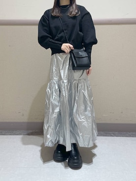 「アイテム（スカート、シルバー系）」を使った、ゆゆはさん（レディース・153cm）の冬コーディネート