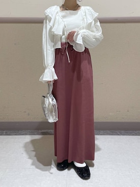 「アイテム（バレエシューズ）」を使った、ゆゆはさん（レディース・153cm）の冬コーディネート