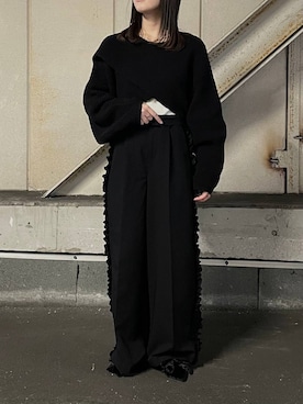 サイドフリルワイドパンツ 152669を使った人気ファッション