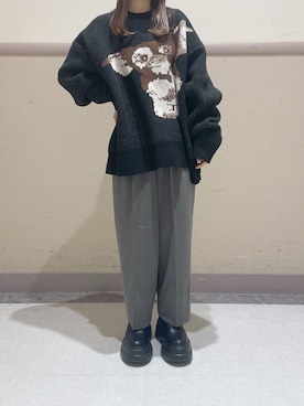 「アイテム（スカート、シルバー系）」を使った、ゆゆはさん（レディース・155cm）の冬コーディネート