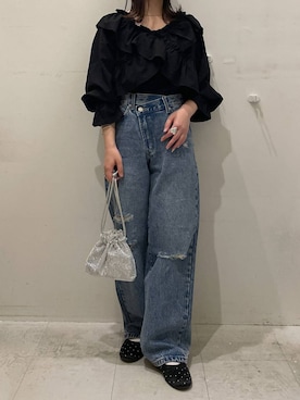 「LOWRYS FARM（ローリーズファーム）のアイテム（バレエシューズ）」を使った、ゆゆはさん（レディース・153cm）の秋コーディネート