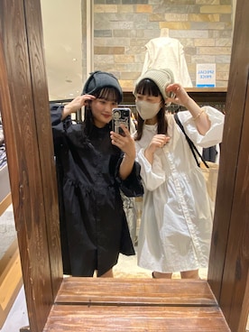 「ニコアンド」｜「アイテム（ニットキャップ/ビーニー）」を使った、ゆゆはさん（レディース・155cm）の秋コーディネート