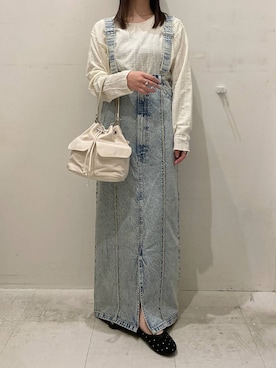 「アイテム（ジャンパースカート）」を使った、ゆゆはさん（レディース・153cm・20代）の秋コーディネート