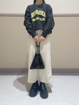 「アイテム（スウェット）」を使った、ゆゆはさん（レディース・153cm・10代）の冬コーディネート