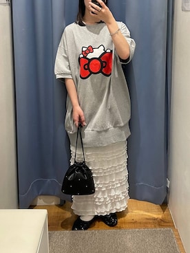 「アイテム（バレエシューズ）」を使った、ゆゆはさん（レディース・153cm）の夏コーディネート