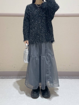 「アイテム（カーディガン/ボレロ）」を使った、ゆゆはさん（レディース・155cm・10代）の冬コーディネート