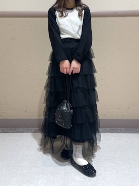 「アイテム（バレエシューズ）」を使った、ゆゆはさん（レディース・153cm・10代）の春コーディネート