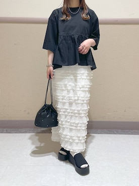 「アイテム（ブレスレット）」を使った、ゆゆはさん（レディース・153cm・10代）の春コーディネート