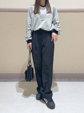 「アイテム（スラックス）」を使った、ゆゆはさん（レディース・153cm・10代）の春コーディネート