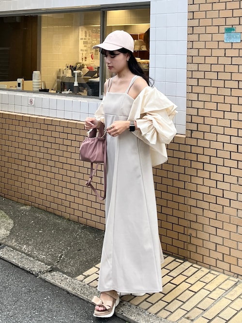 Massimo dutti/バッククロスストラップキャミソールワンピース moment+｜【累計販売枚数4万枚突破!】カットジョーゼットダブル
