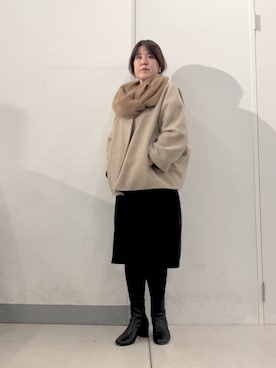 「アイテム（ノーカラーコート）」を使った、sudohさん（レディース・160cm）の秋コーディネート