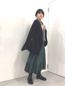 「アイテム（ノーカラーコート）」を使った、sudohさん（骨格ストレート・レディース・160cm）の冬コーディネート