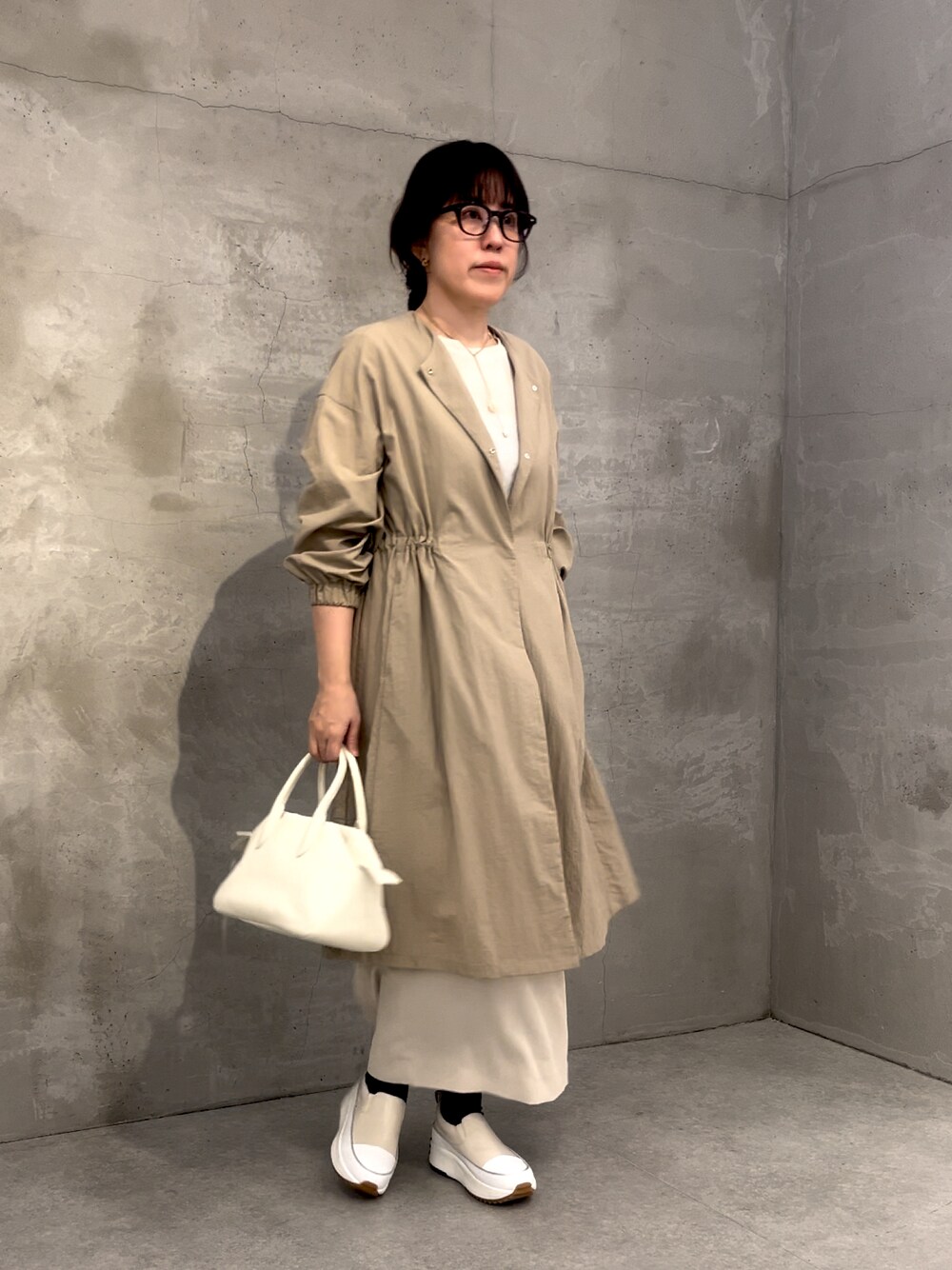 BEARDSLEY　ビアズリー☆バルーン袖フレアーコート ベージュ☆タグなし品 BEARDSLEY コート アウター バルーン袖フレアーコート
