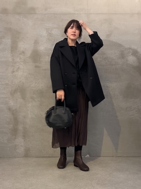 「アイテム（ピーコート）」を使った、sudohさん（レディース・160cm）の秋コーディネート