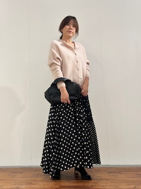 「LIVETART（リヴェタート）の《6/20(土)12：00予約開始》スクエアミニボストンバッグ《本革》（ボストンバッグ、ブラック系）」を使った、sudohさん（レディース・160cm）の夏コーディネート