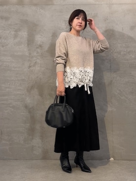 「アイテム（ピアス（両耳用））」を使った、sudohさん（レディース・160cm）の秋コーディネート