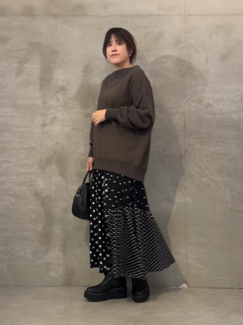 BEARDSLEY パッチワーク ドット ロングスカート BEARDSLEY スカート ドットパッチワークロングスカート