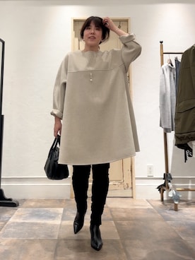 「アイテム（ワンピース/ドレス、ベージュ系）」を使った、sudohさん（レディース・160cm）の秋コーディネート