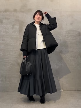 「BEARDSLEY（ビアズリー）のアイテム（ダウンジャケット/コート）」を使った、sudohさん（レディース・160cm）の秋コーディネート