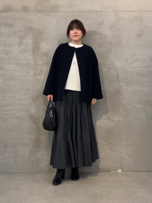 BEARDSLEY ノーカラーコート コート 後ろぷっくりウールショート